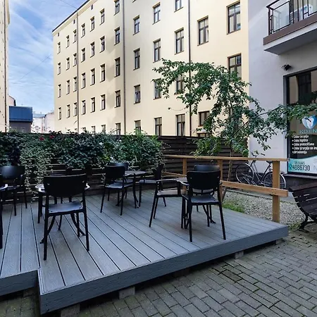 Design With Double Bed And Quiet Yard View Apartament Ryga